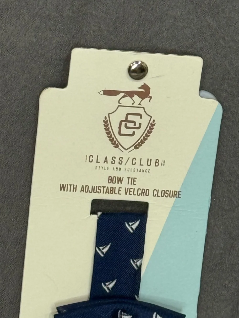 Class Club Boys Navy Sailboat Bow Tie NWT Pre-Tied Adjustable Velcro Nautical